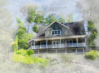 Image sketch de grande maison rurale