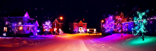 Lumières et décorations de Noël de rue