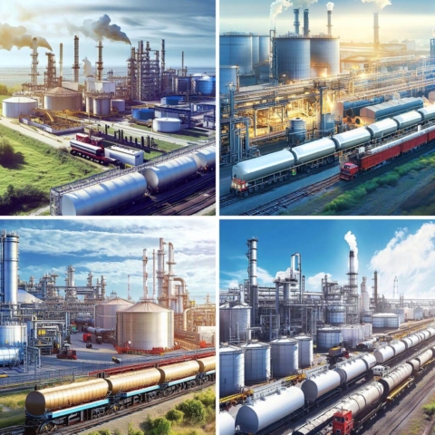 Images IA de raffinerie moderne