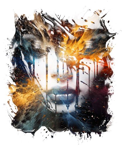Art abstrait numérique de jeune femme