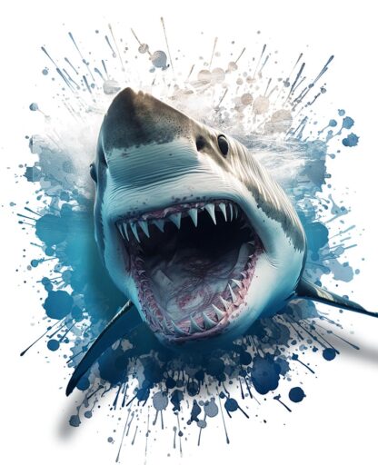 Art digital d'attaque de requin
